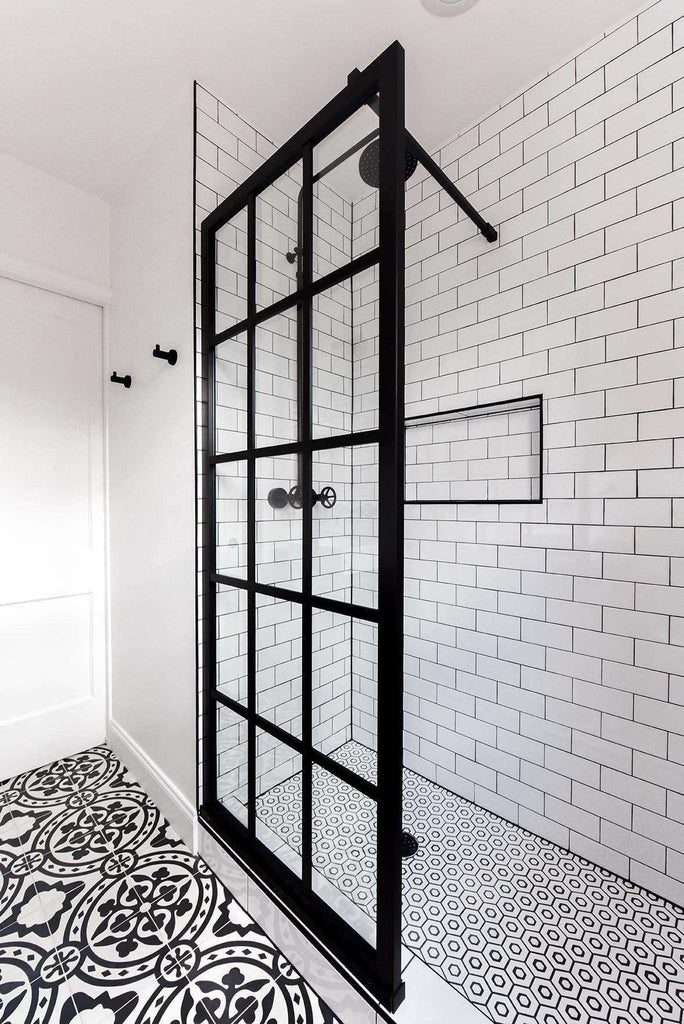 shower door with grids