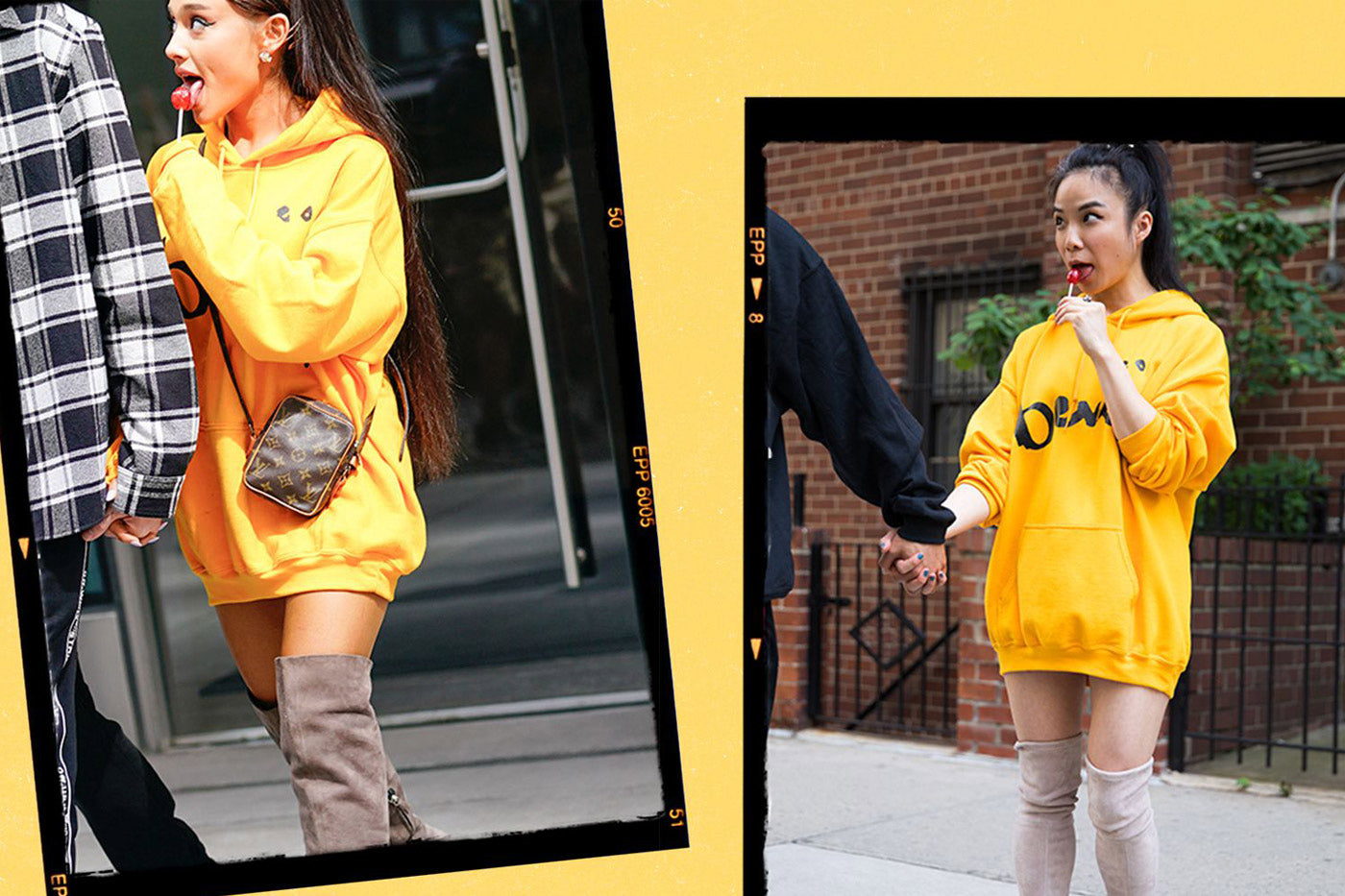 Ariana Grande Wears Yellow Thigh-High Boots to VMA Rehearsals