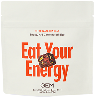 Close-up image of GEM Banana Cinnamon Calm Essentials nutrient-dense Bite.