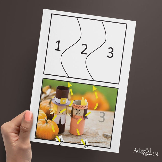 Cut and Paste: Fine Motor Skills Activities - November Thanksgiving (Printable PDF) Cut and Paste - AdaptEd4SpecialEd