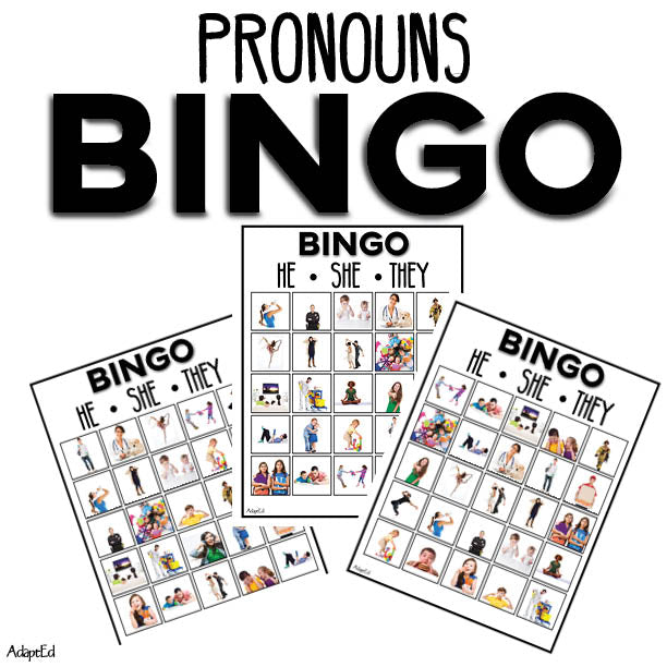 Noun, Pronoun, & Verb Tense Bingo Card