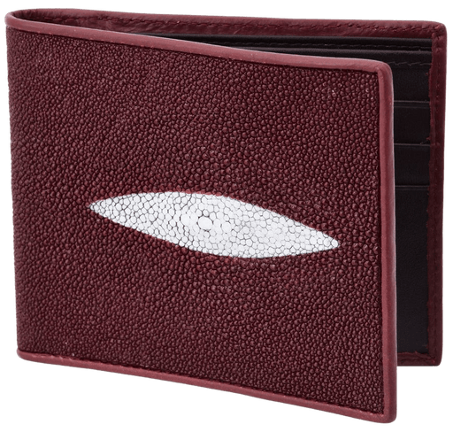 Thick Red Genuine Stingray Leather Wallet