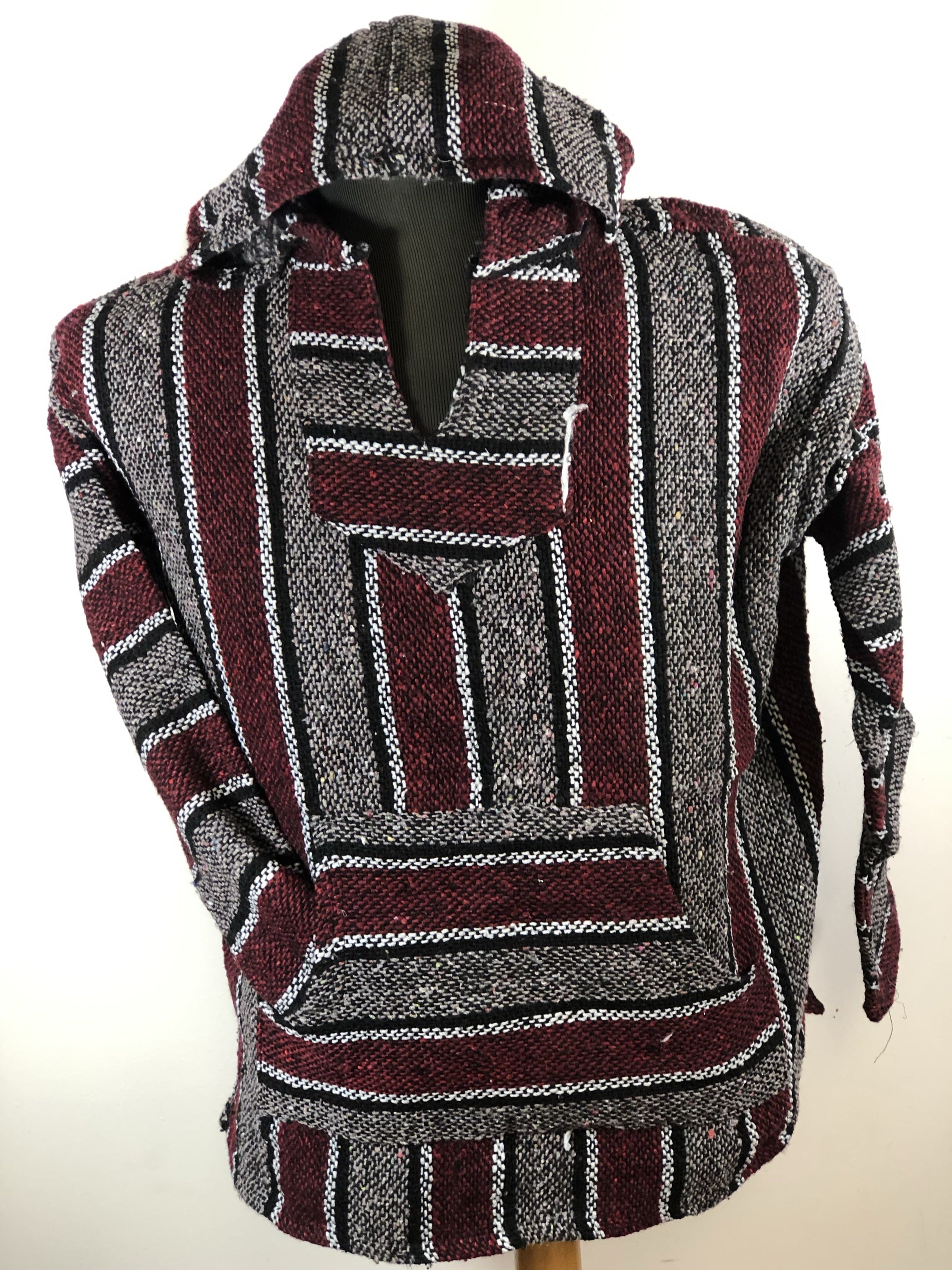 Baja Hoodie Red and Grey with Black and White Lines 049 — Rodeo Durango ...