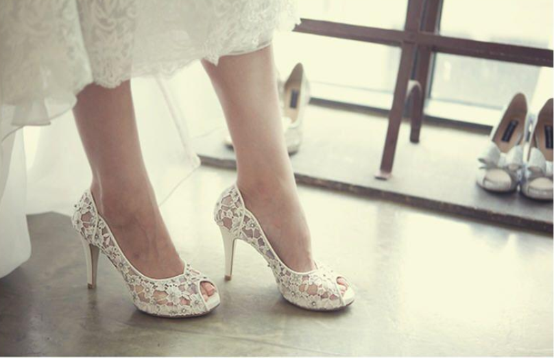 high heels for wedding dress