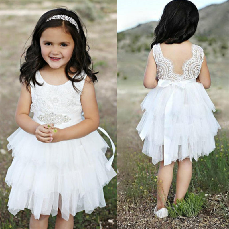 white lace flower girl dress