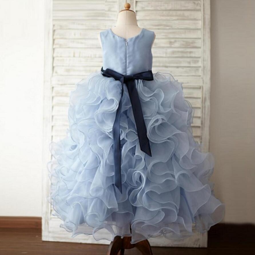 dusty blue little girl dress