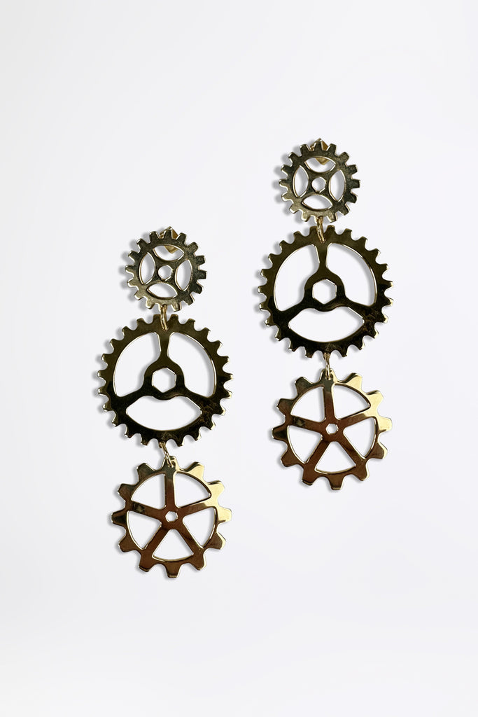 Gearwheel Gold Earring Esther Perbandt