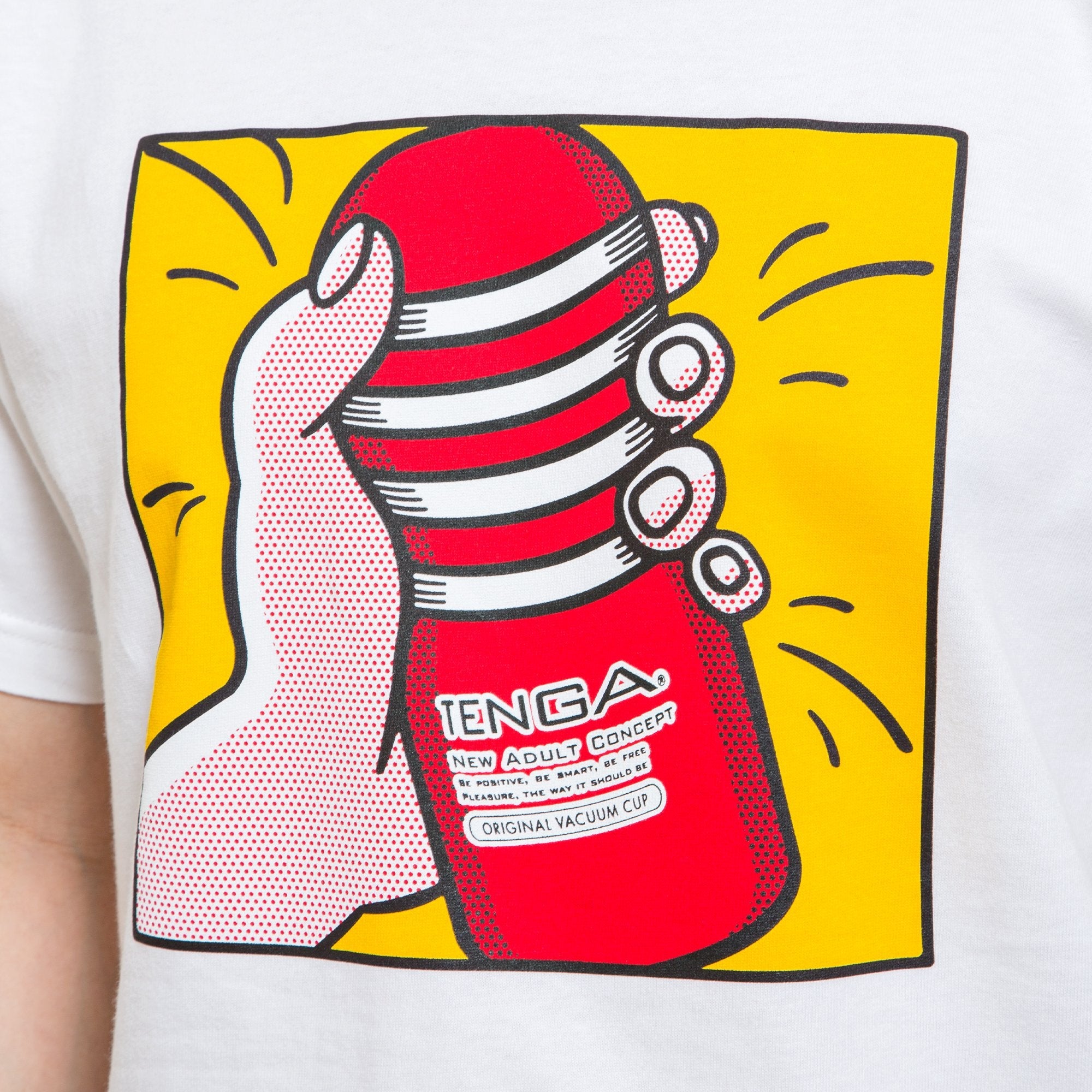 Playing with TENGA T-SHIRT White x Yellow