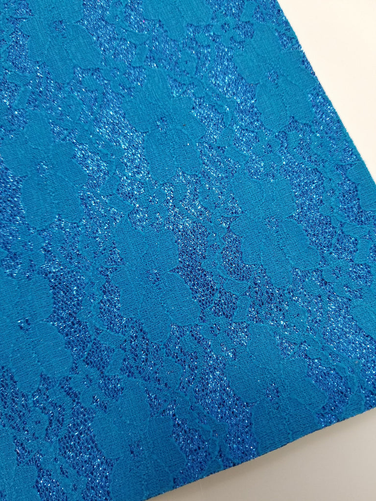 turquoise lace material