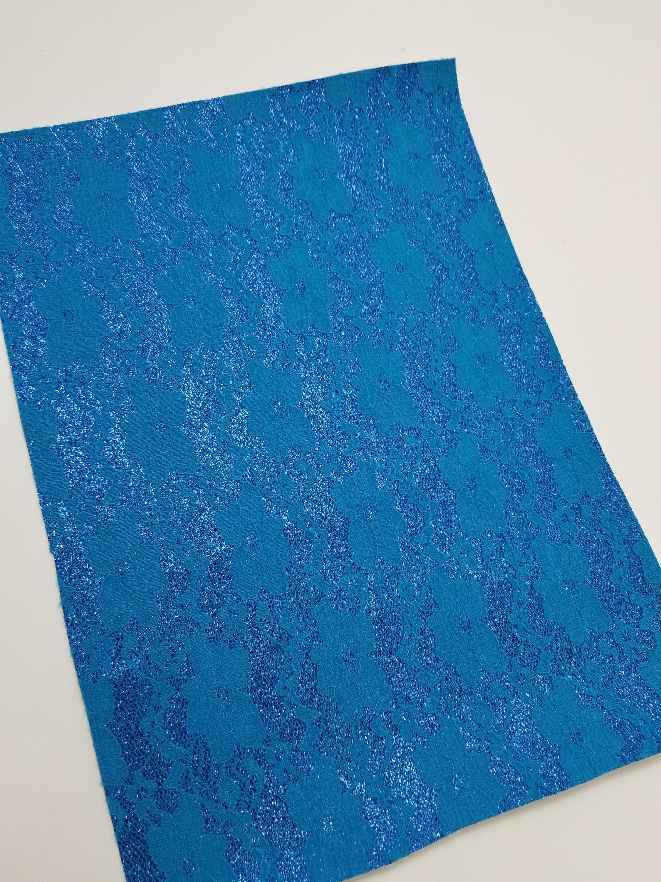 turquoise lace material