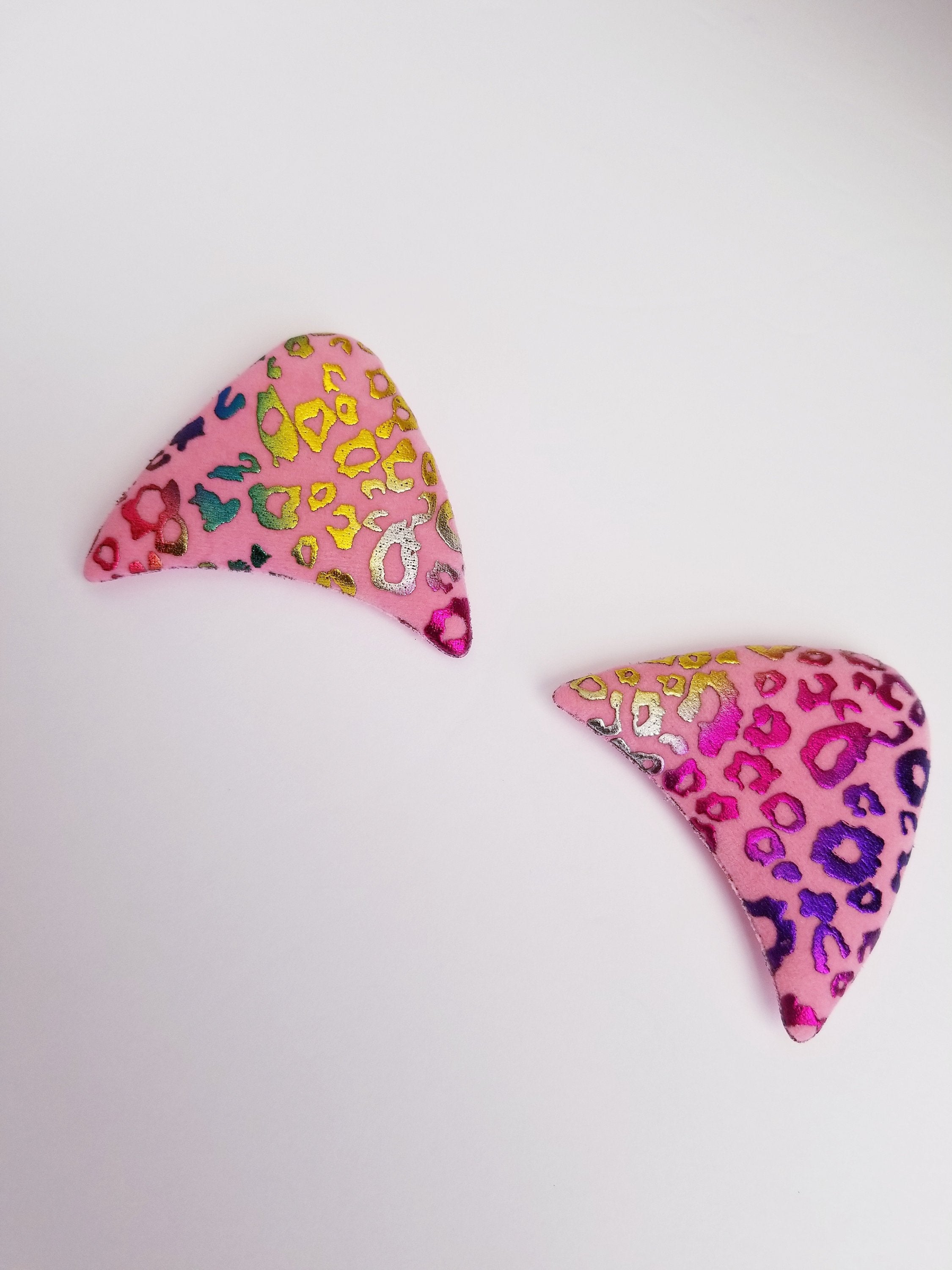 Lisa Pink Cat Ears Rainbow Leopard Glitter With Grace Co