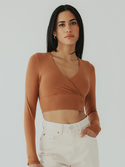 Two Piece Mesh Long Sleeve Brami (Crop)