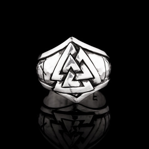 Valknut of Odin Ring Protection Runes England Old Norse Gods in Silver ...