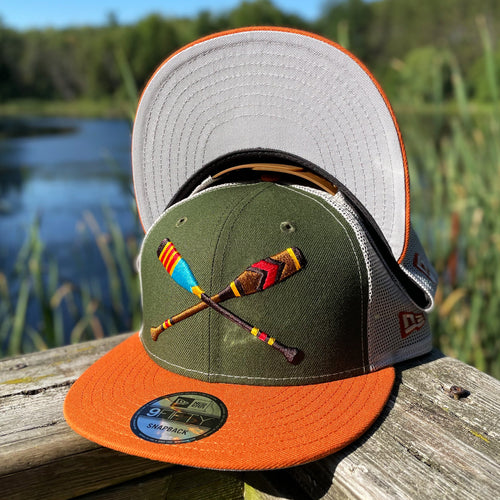 Lake Paddles Sky Blue Burnt Orange 59Fifty Fitted Hat by Noble