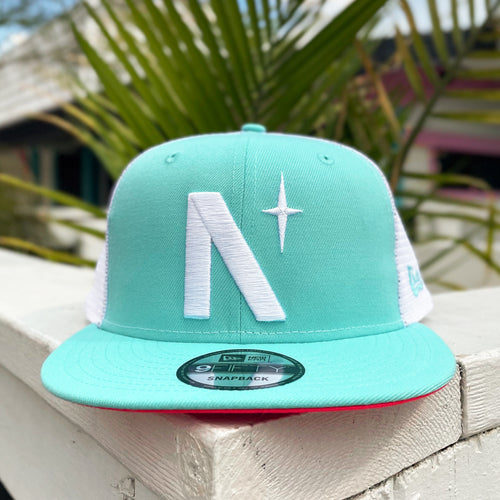 Lake Paddles - Sky Blue & Burnt Orange New Era 59Fifty – Noble North Co.