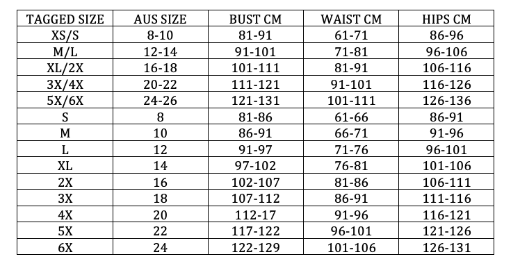 Lingerie Size Chart Saucy HQ