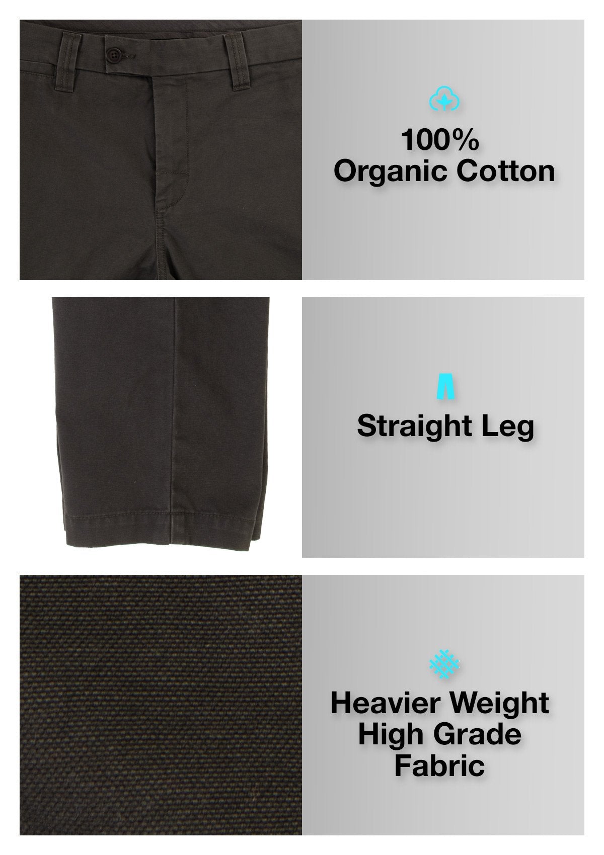 Organic Cotton Straight Leg Pant - Twilight Black