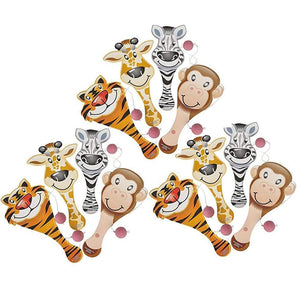 Zoo Animal Paddle Ball Game – Assorted Zoo Animal Shaped Paddle Ball Game – Great For Animal Themed Party Favors And Giveaways – By Katzco