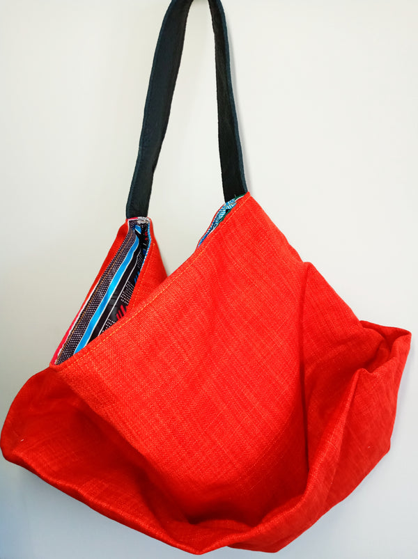 African wax origami bag, African Ankara origami tote bag, Japanese