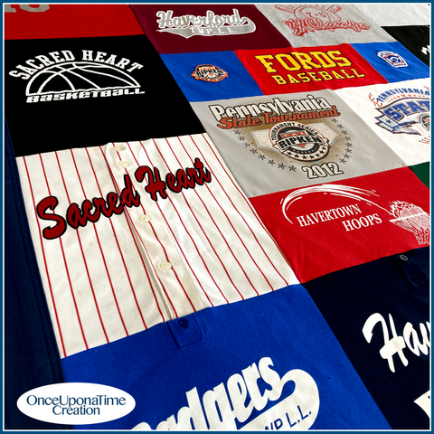 Baseball Jersey Memory Blanket by Once Upon a Time Creation
