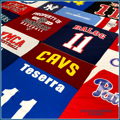 Baseball Jersey Memory Blanket by Once Upon a Time Creation