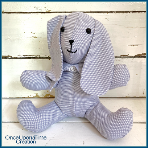 Keepsake Stuffed Animal Bunny made from a shirt by Once Upon a Time Creation