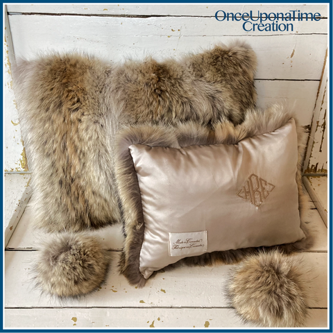 Keepsake pillows made from a fur coat by Once Upon a Time Creation