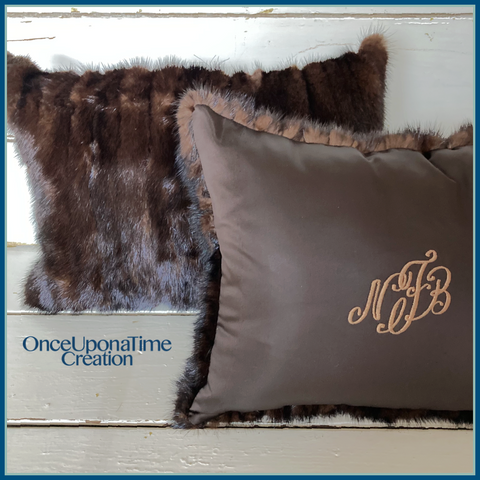 Keepsake pillows made from a fur coat by Once Upon a Time Creation