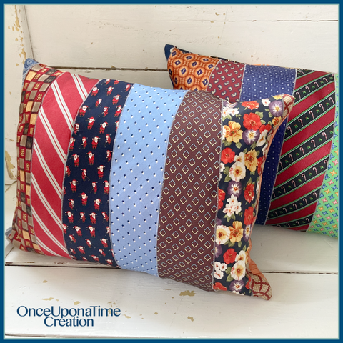Keepsake Pillows made from men's ties by Once Upon a Time Creation