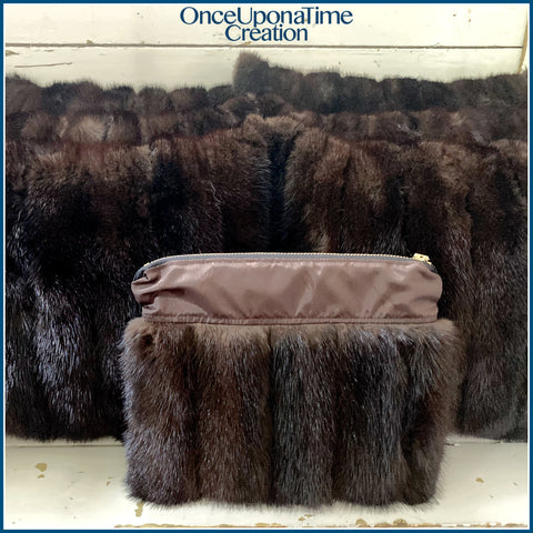 Once Upon a Time Creation Keepsake Pillows and Clutch Bag made from a Fur Coat