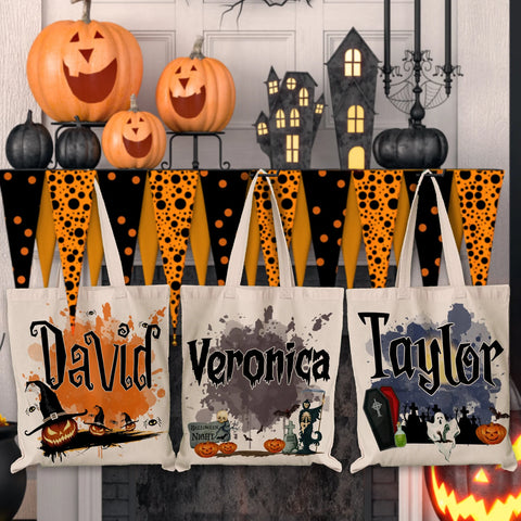 Personalized Halloween Trick or Treat Tote