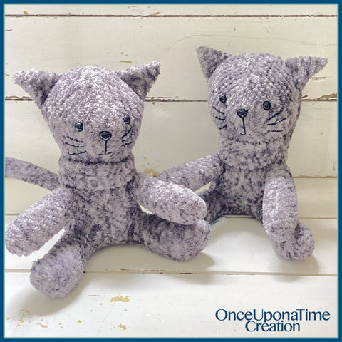 Stuffed Animal Cat made from sentimental clothing by Once Upon a Time Creation