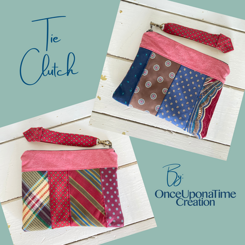 Keepsake clutch bag made from mens ties by Once Upon a Time Creation