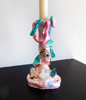 Handmade Ceramic, Ceramics art, crystal art, Candleholder, Candleholder ceramics, Candleholder with crystals, Sculptural Candle Holder