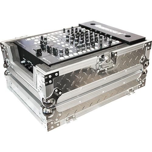 Odyssey Innovative Designs FZ12MIXDIA Silver Diamond Plated 12" Wide DJ Mixer Flight Zone Case (Silver) - Rock and Soul DJ Equipment and Records
