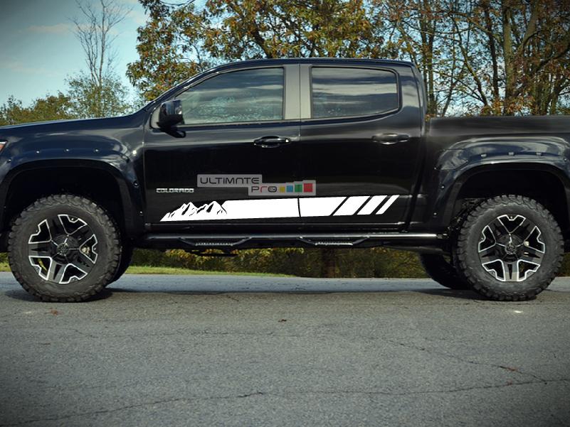 Side door mountains sticker, vinyl for Chevrolet Colorado Stripes