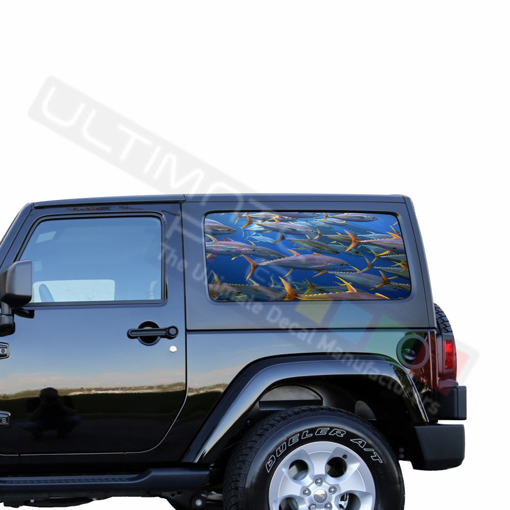 Rear Window Perforated decal Jeep Wrangler decal 2007 - Present