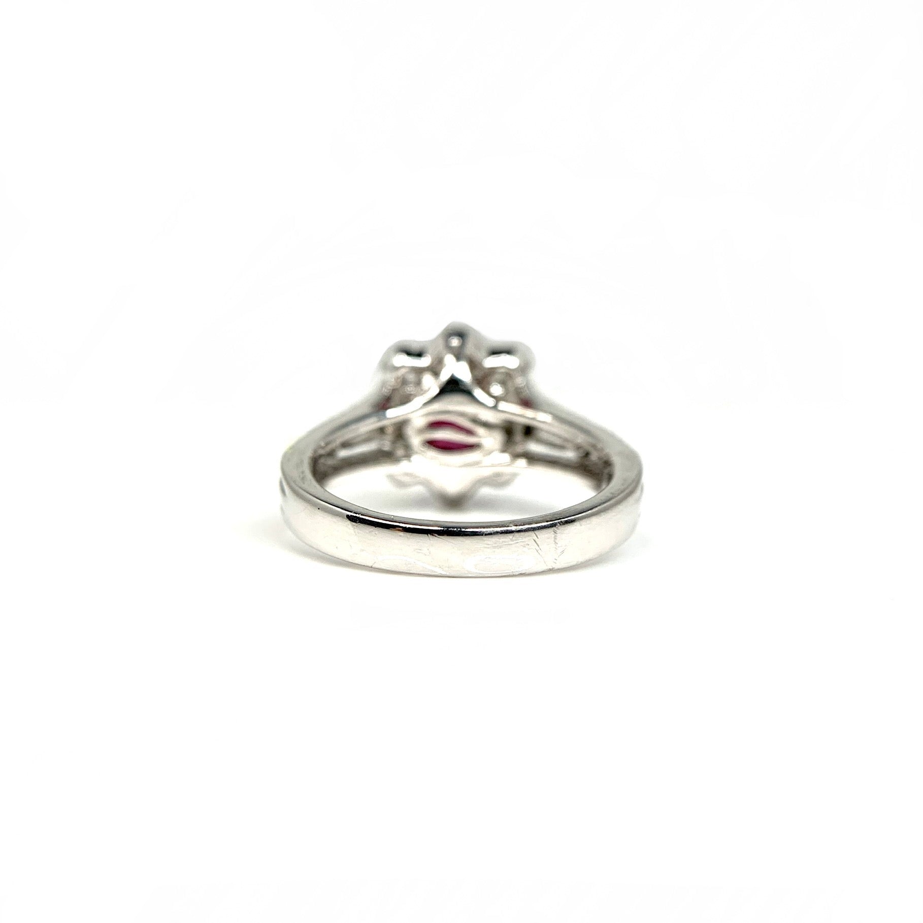 Rhodolite & Diamond Halo Ring