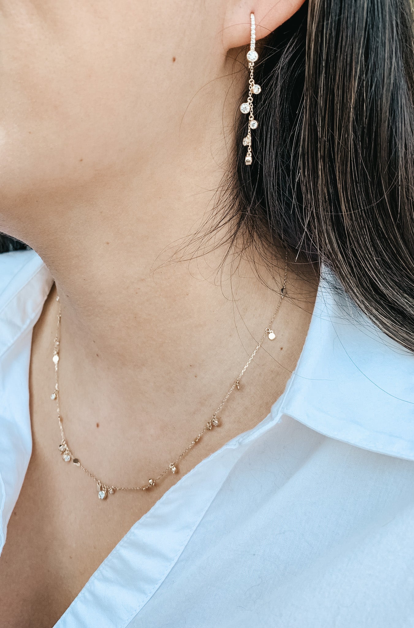 Bezel-set Diamond Necklace