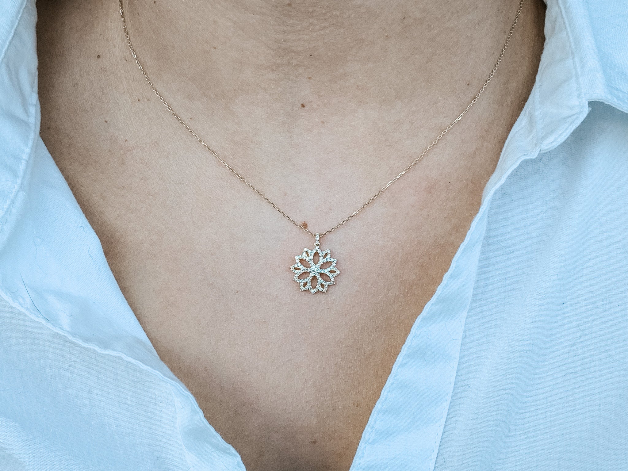 Diamond Floral Necklace