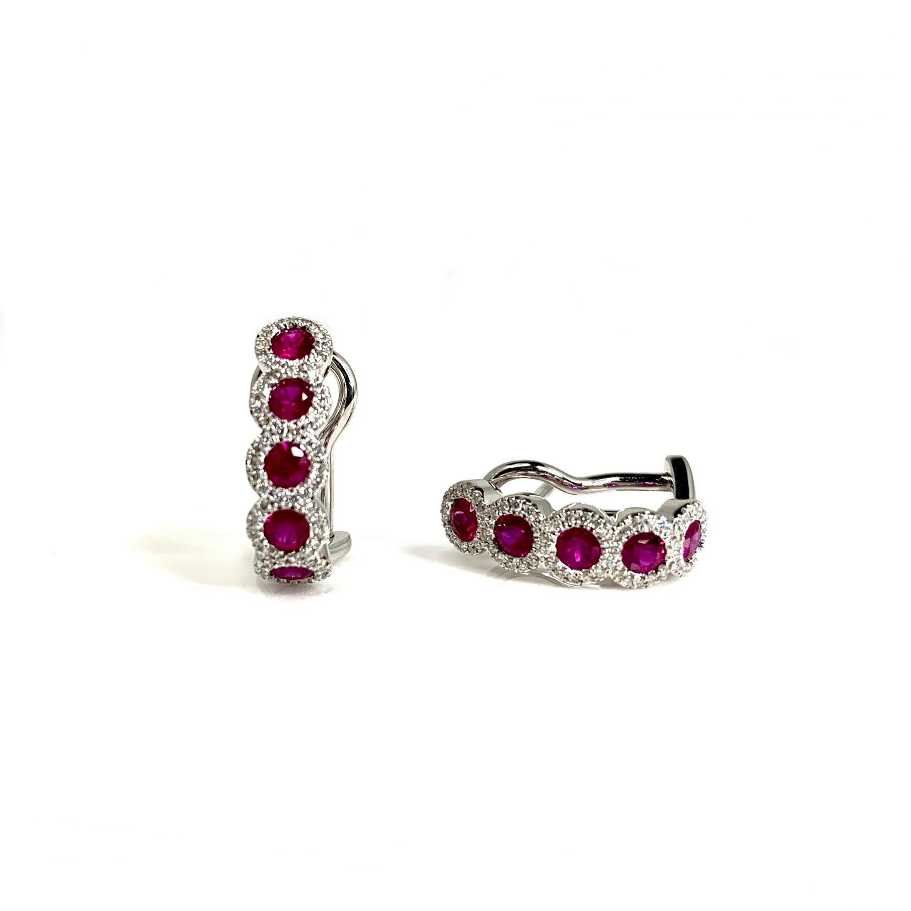 Ruby & Diamond Hoop Earrings