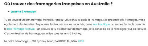 Fromage Francais a Sydney