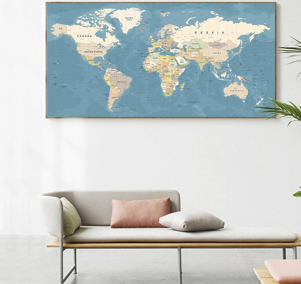 Antique World Map, canvas