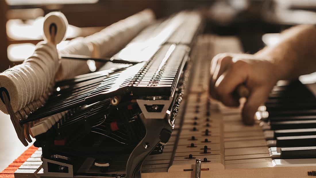 Pianotechniek mechaniek van een vleugel
