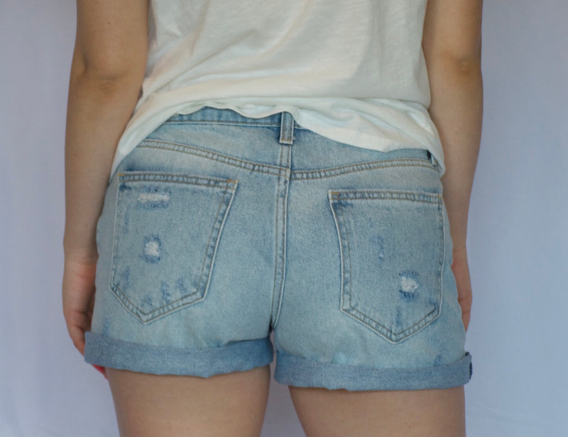 Mid Rise Rolled Destroy Shorts – Modern Society Boutique