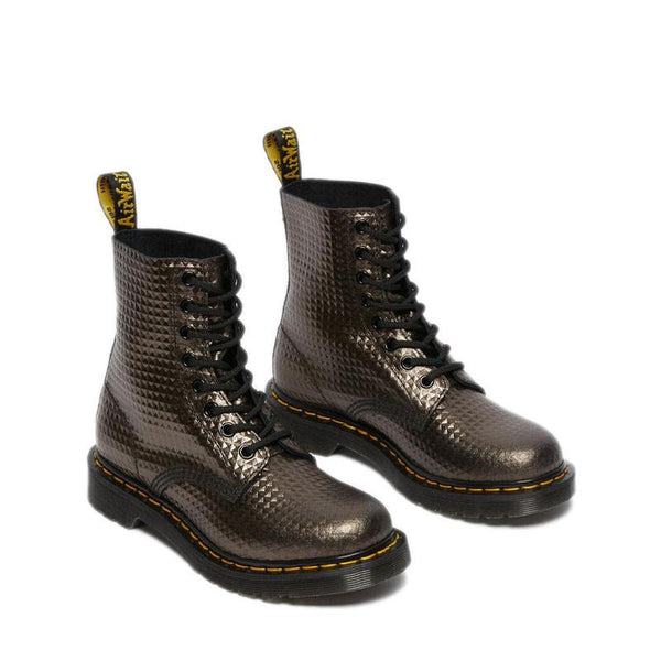 The Bradery - Dr Martens - Boots Pascal Stud Emboss Leather Lace Up - Noir