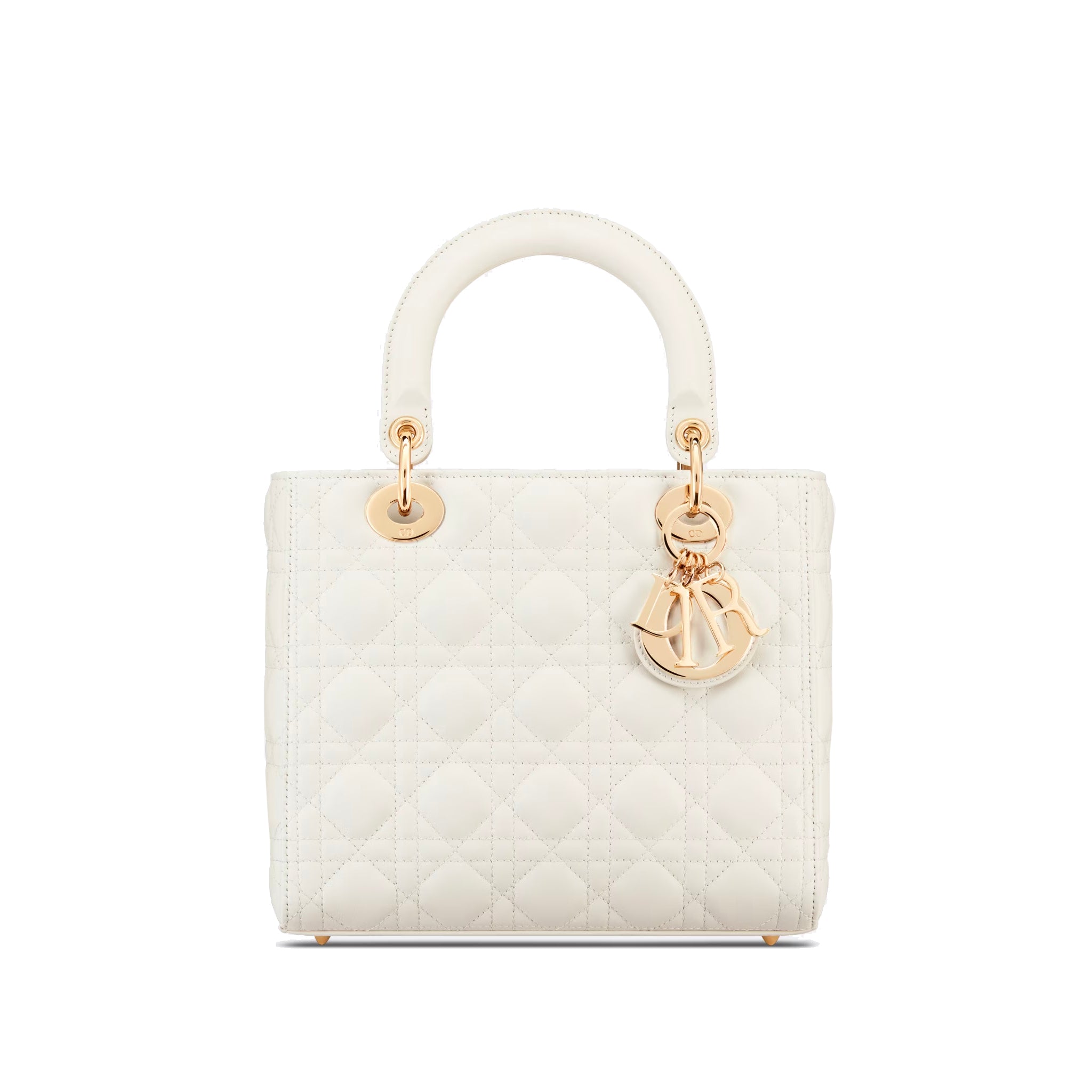 Dior Medium Lady Bag - White | The Bradery