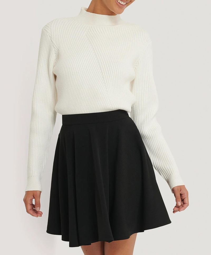 white mini circle skirt