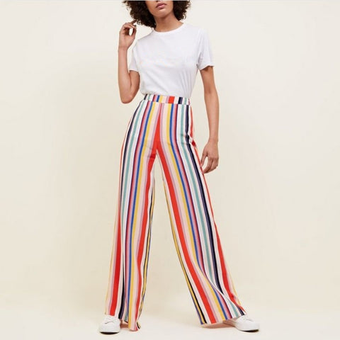 striped rainbow pants