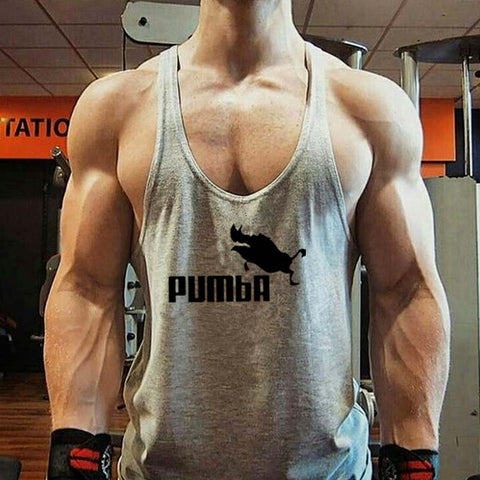 Summer Mens Pumba Funny Warthog Graphic Fitness Workout Tank